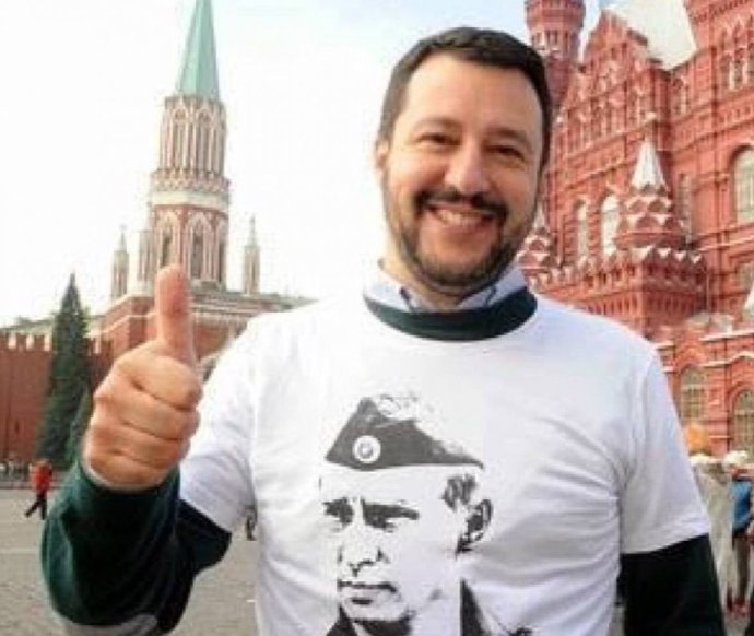 Matteo Salvini svoj obdiv k Vladimirovi Putinovi neskrýva. Foto - Twitter