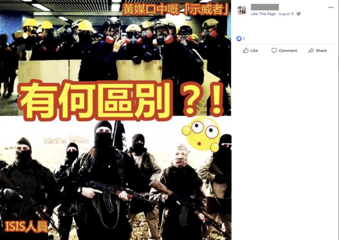 Demonštranti z Hongkongu a ISIS. Vidíte nejaký rozdiel? Foto - Facebook