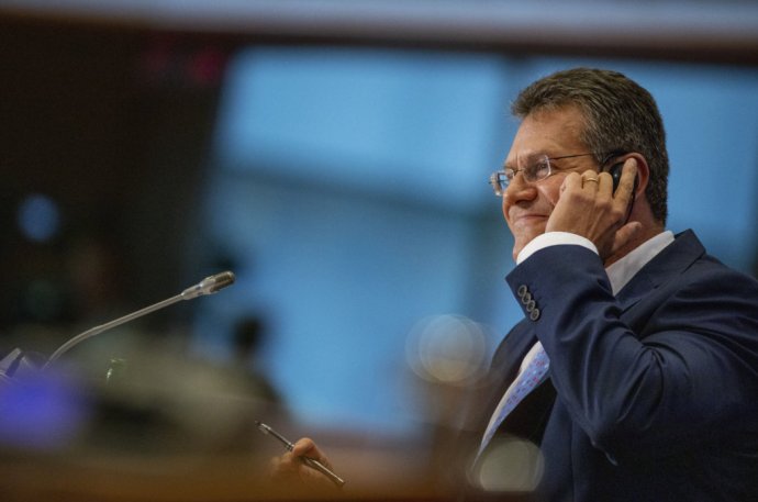 Maroš Šefčovič na vypočutí v Európskom parlamente. Foto - TASR/AP