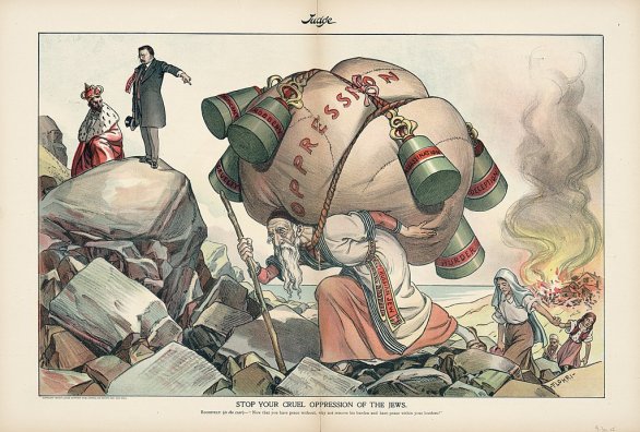 Dobové vyobrazenie cárskej politiky voči Židom z roku 1904. Foto - Wikimedia
