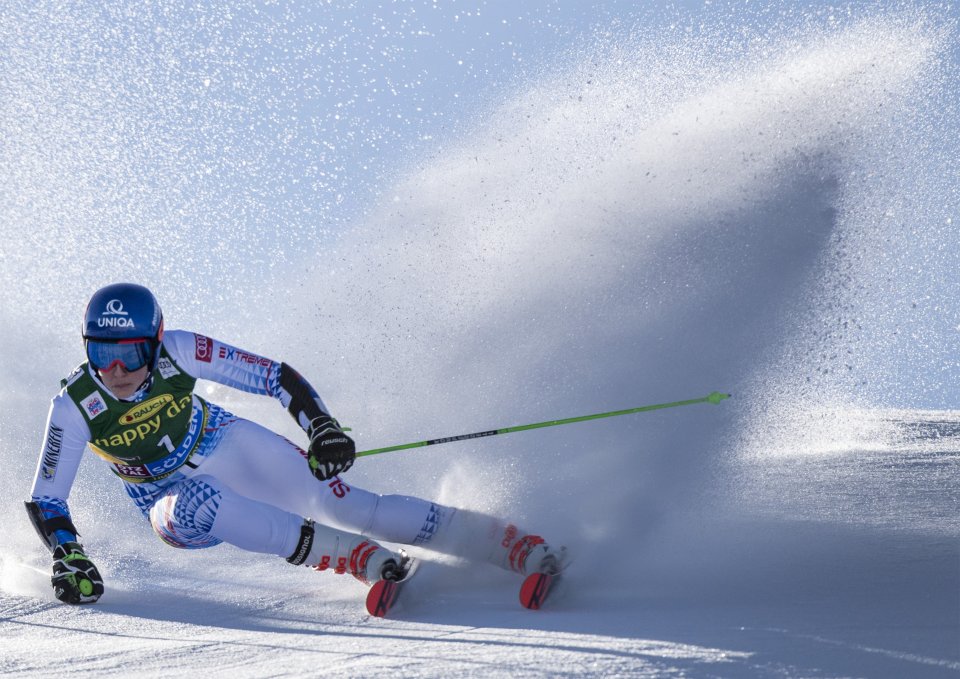 Petra Vlhová v obrovskom slalome v Söldene. Foto: TASR - Martin Baumann