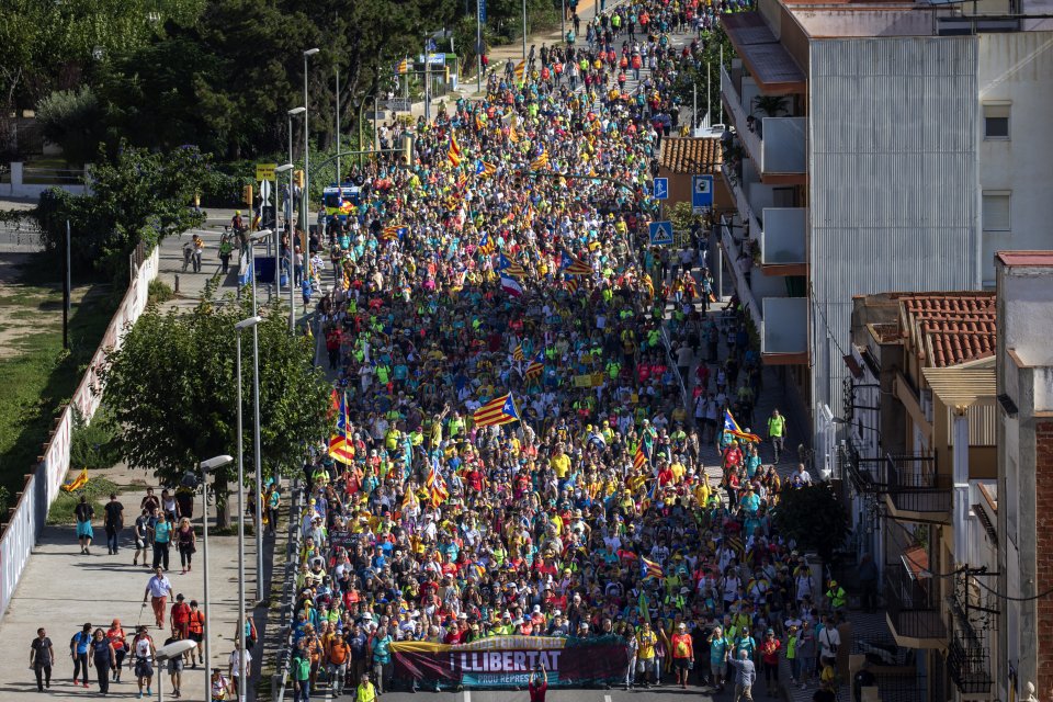 Pochod slobody neďaleko Girony. Foto - AP