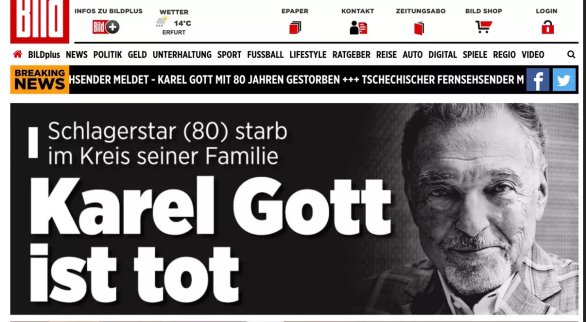 Titulná stránka nemeckých novín Bild