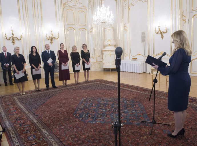 Prezidentka Zuzana Čaputová počas vymenúvania sudcov všeobecných súdov. Foto - TASR