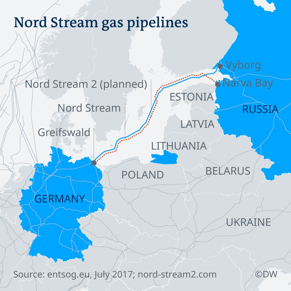 Plynovody Nord Stream. Zdroj - dw