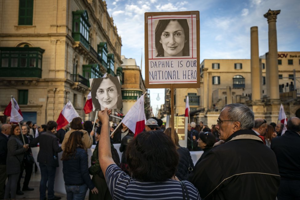 Demonštrácia vo Vallette. Foto - Deník N/Gabriel Kuchta