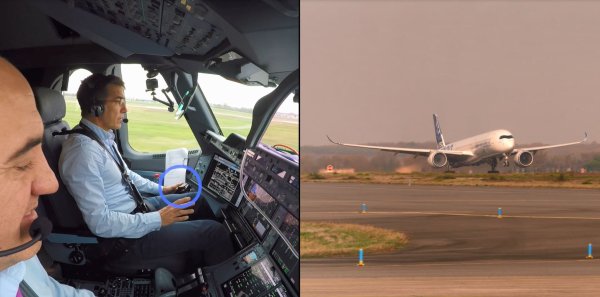 Prvý vzlet Airbusu A350-1000 riadený počítačom bez zásahu pilota. Foto - Airbus