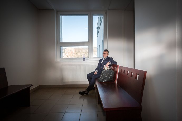 Jaroslav Haščák počas prestávky súdneho pojednávania v súvislosti s vraždou Jána Kuciaka a Martiny Kušnírovej. Foto N - Tomáš Benedikovič