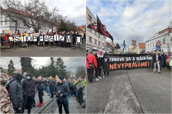 Prívrženci Kotlebu zbili ľudí z&nbsp;PS/Spolu. Míting ĽSNS v&nbsp;Trnave bol agresívny (+&nbsp;video)
