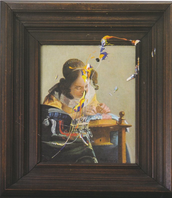 Dorota Filová – Rudolf Fila: Vermeer van Delft: Veselé šitie, olej na dreve, 2002.