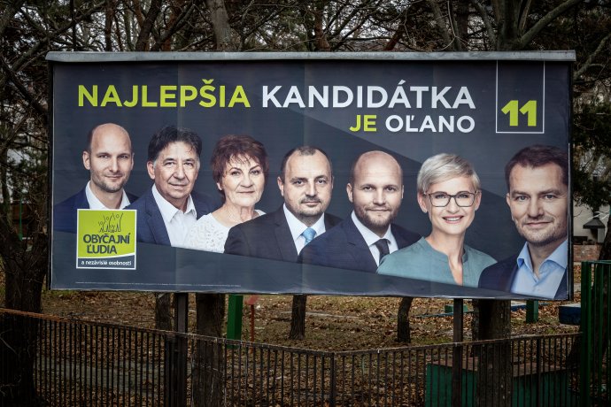 Bilbord OĽaNO pred voľbami, ktoré Igor Matovič vyhral a porazil Smer Roberta Fica. Foto N - Tomáš Benedikovič