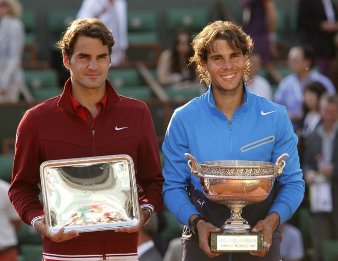 Rafael Nadal vyhral Roland Garros 12-krát, jeho rival Roger Federer raz. Foto - TASR/AP