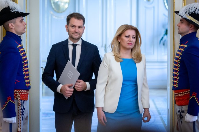 Igor Matovič a Zuzana Čaputová po voľbách 2020, keď sa Matovič stal premiérom. Foto N - Tomáš Benedikovič