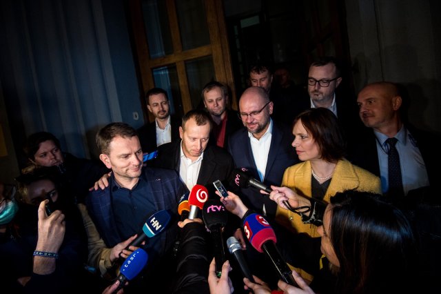 Oznámenie o zložení koalície 13. marca 2020. Foto N - Vladimír Šimíček