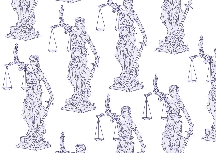 Súdy, justícia, spravodlivosť, kriminalita, prokuratúra. Ilustrácia N - Hedviga Gutierrez