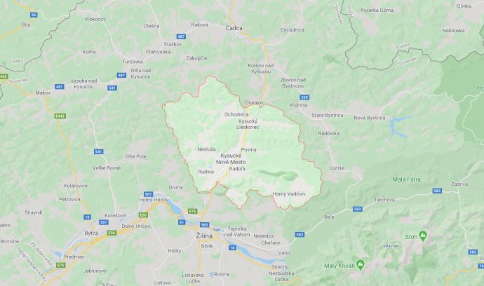Okres Kysucké Nové Mesto. Reprofoto - google.com