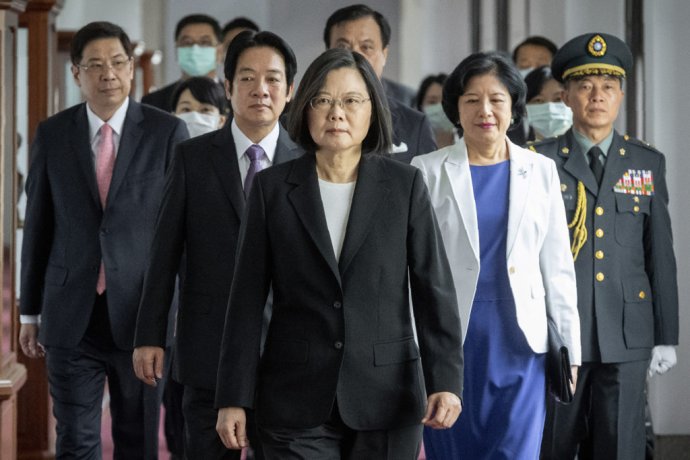Taiwanská prezidentka Tsai Ing-wen na slávnostnej inaugurácii. Foto - TASR/AP