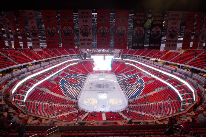 Hala Edmontonu Oilers Rogers Place, kde by sa malo hrať finále Stanleyho pohára. Foto - TASR/AP
