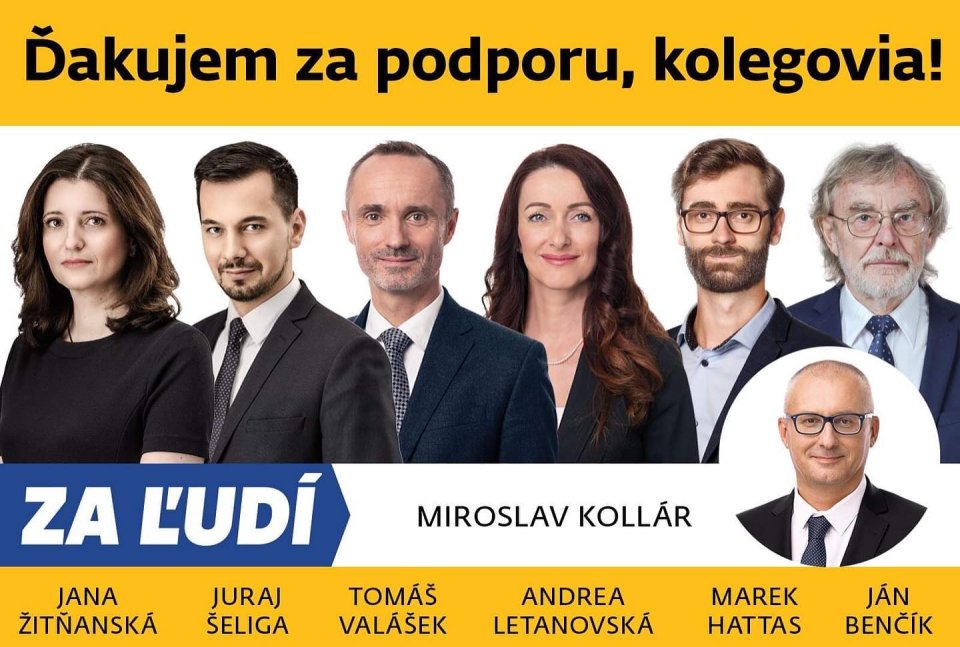 Výrazné tváre strany Za ľudí, ktoré podporili Miroslava Kollára. Zdroj - Facebook M. Kollára