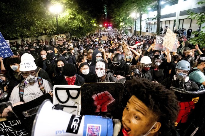 Protest v Portlande z 2. augusta. Foto - TASR/AP