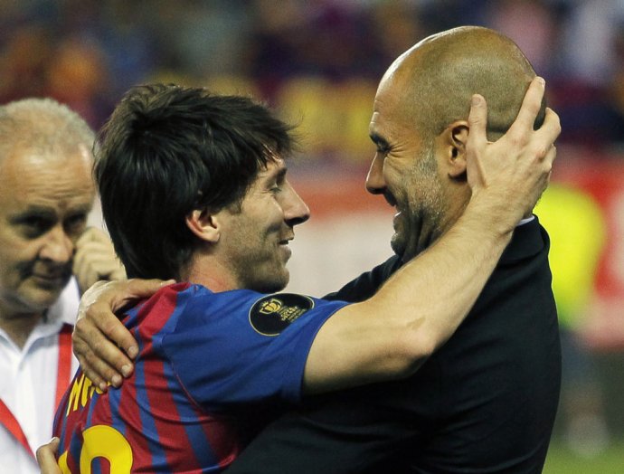 Messi a Guardiola v roku 2012. Foto - TASR/AP
