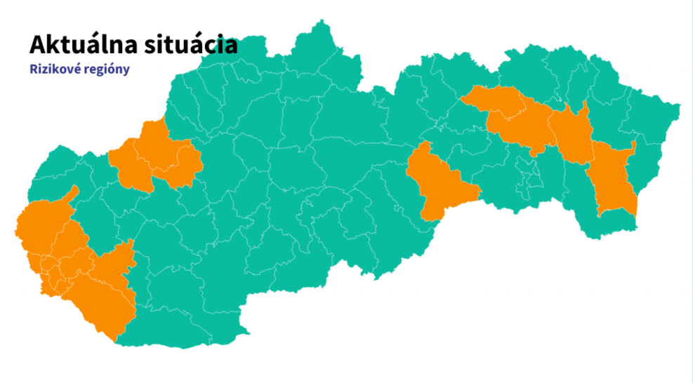 Rizikové regióny na Slovensku podľa národného