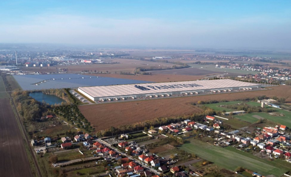 A Hegyéte és Nagyudvarnok közötti logisztikai park látványterve. Forrás - Panattoni Europe