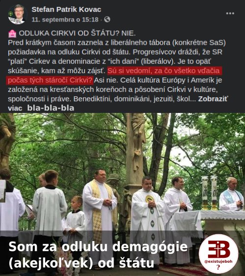 zdroj: facebook.com/existujeboh