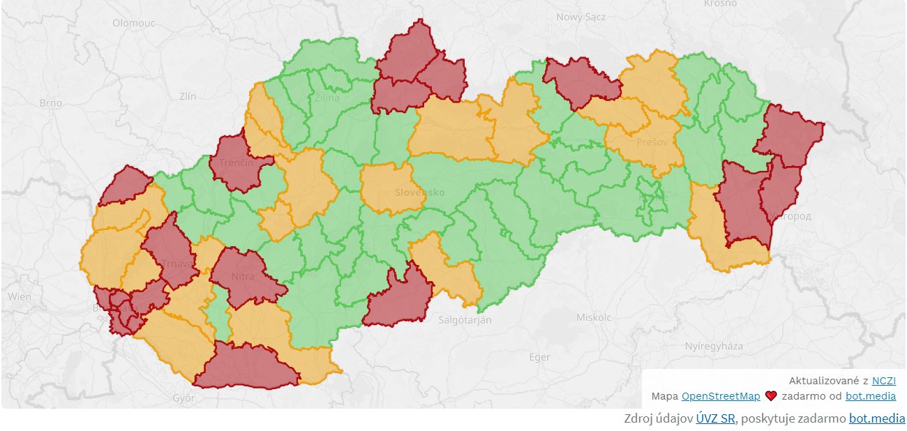 Na Slovensku je 19 červených okresov, ešte pred - Denník N