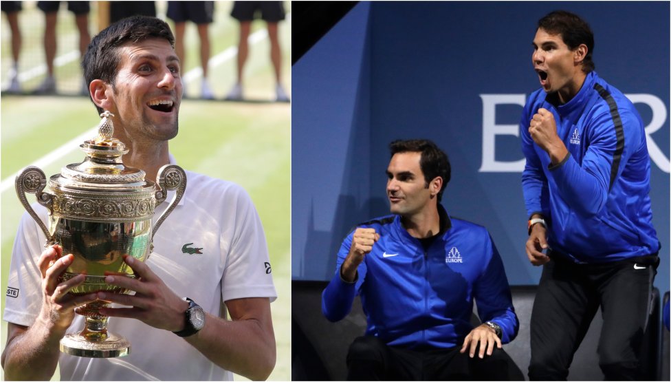 Novak Djoković ešte hrá tenis najmä preto, aby prekonal Federera s Nadalom. Foto - TASR/AP, koláž - N