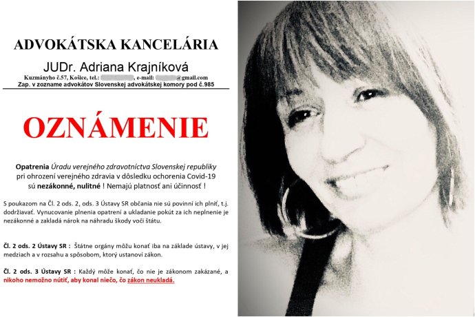 Hviezda sociálnych sietí Adriana Krajníková už viac nemôže zastupovať klientov. Foto - Facebook/Adriana Krajníková