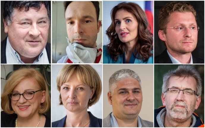 Vladimír Krčméry, Peter Sabaka, Andrea Kalavská, Peter Visolajský, Zuzana Krištúfková, Elena Prekopová, Pavol Čekan a Peter Kováč. Foto – archív N