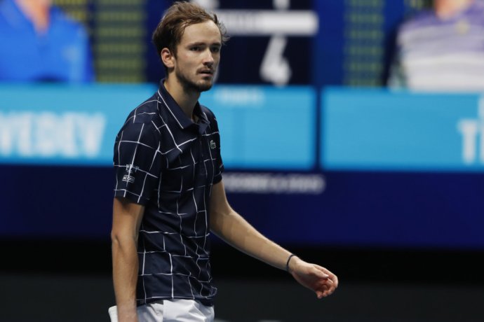 Daniil Medvedev po tom, čo premenil mečbal. Foto - TASR/AP