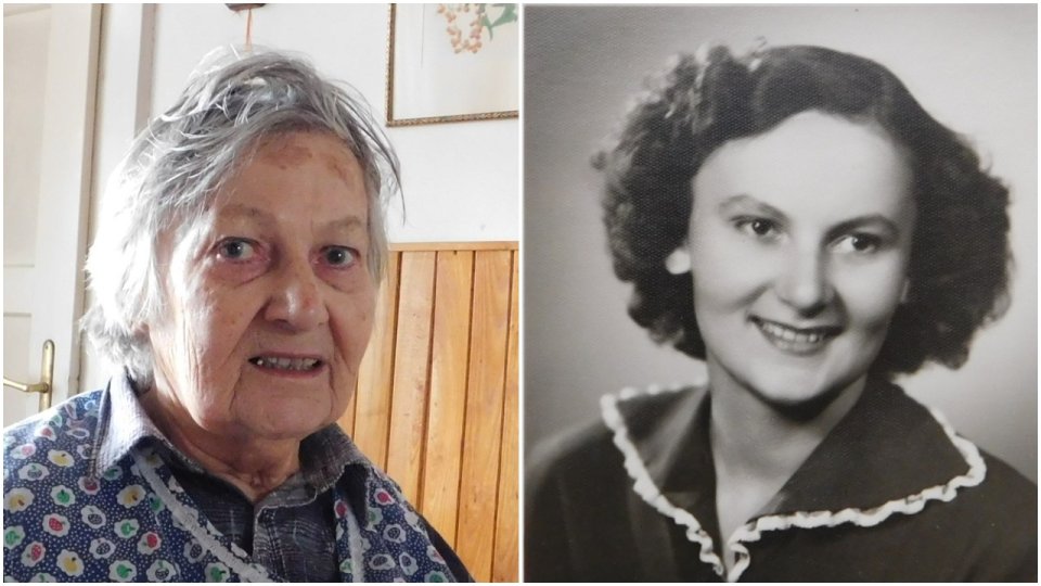 Květoslava Bartoňová v roku 2016 a v roku 1946. Cenu Pamäti národa dostala in memoriam. Foto - Post Bellum