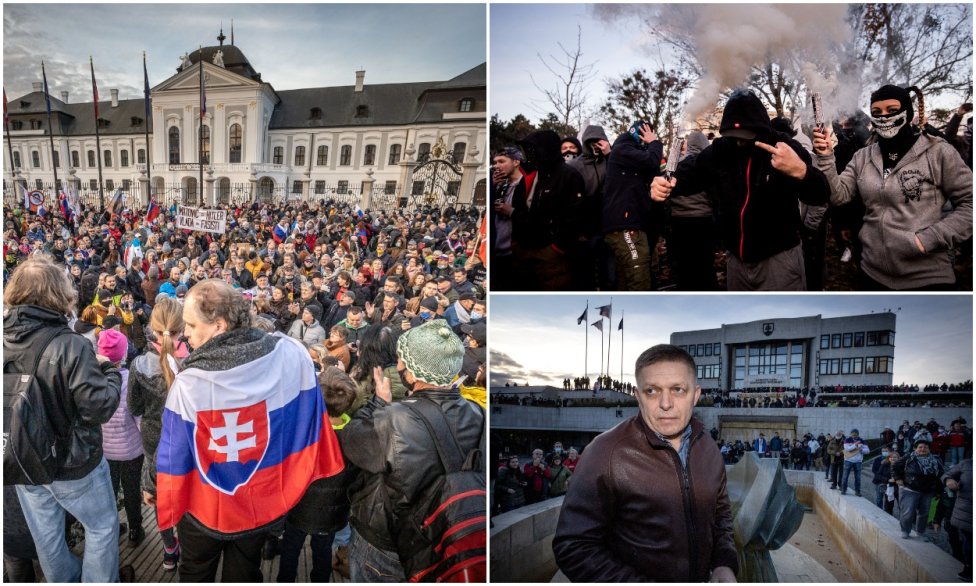 Zábery z utorňajších protestov v Bratislave. Foto N – Tomáš Benedikovič a Vladimír Šnídl