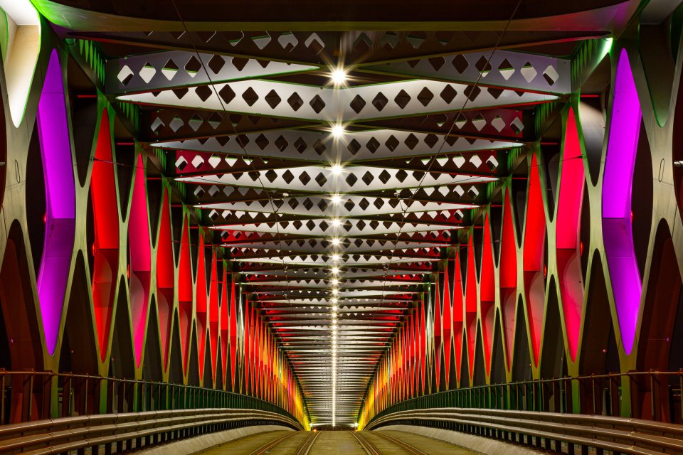 Starý most osvetlený tímom BN Label v rámci zimnej edície festivalu Biela noc. Foto - Jaroslav Novák