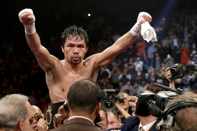 Manny Pacquiao boxuje aj po štyridsiatke. Foto – TASR/AP