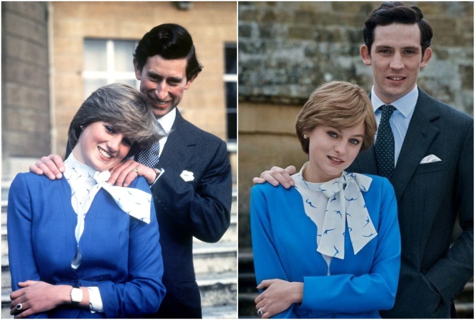 Diana a Charles, skutoční a seriáloví. Foto - TASR/AP, Netflix