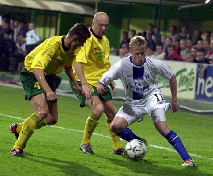 Chelsea odohrala svoj prvý zápas v Abramovičovej ére 13. augusta 2003 v Žiline. Foto - archív tasr