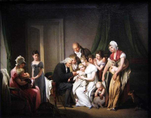 Louis-Leopold Boilly: Vakcína alebo porazený predsudok (1807). Zdroj: commons.wikimedia.org