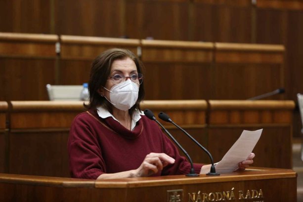 Anna Zemanová (SaS) v pléne NR SR počas rozpravy k núdzovému stavu, 2021