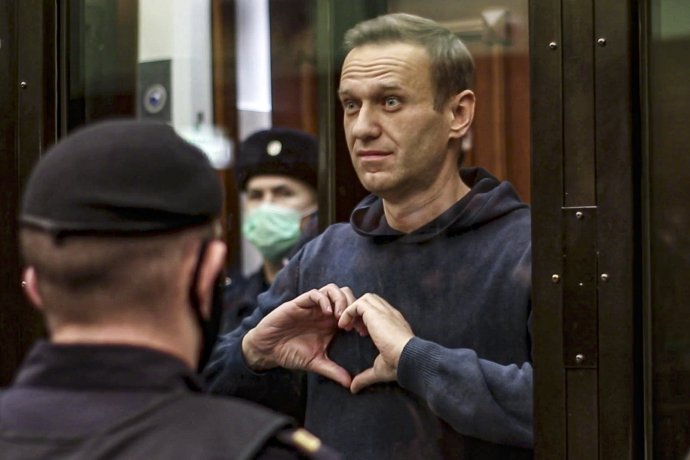 Alexej Navaľnyj počas procesu. Foto - TASR/AP