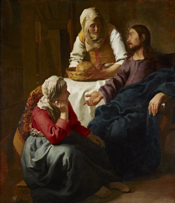 Jan Vermeer: Ježiš v dome Márie a Marty. Foto - Škótska národná galéria