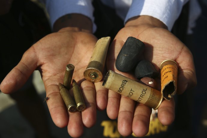 Náboje použité proti protestujúcim v Majnamarsku. Foto - TASR/AP