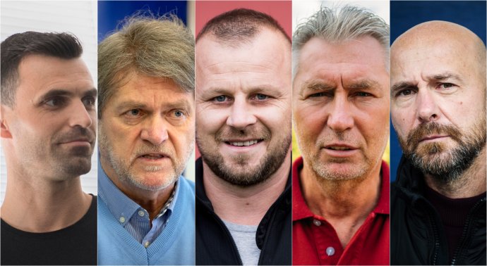 Zľava: Martin Mikulič, Ladislav Borbély, Marek Sapara, Ján Kocian a Miroslav Hašan. Foto - 2× TASR, 3× N