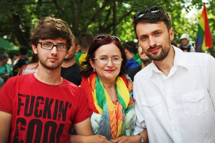 Elena Martinčoková so synom Dušanom a jeho manželom Michalom. Foto - archív E. M.