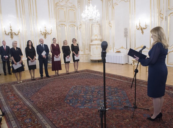 Prezidentka Zuzana Čaputová počas vymenovania nových sudcov. Foto - TASR
