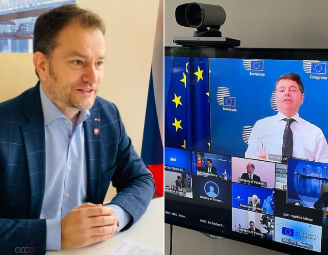Minister financií Igor Matovič na online rokovaní ECOFIN-u. Foto - Facebook MF SR