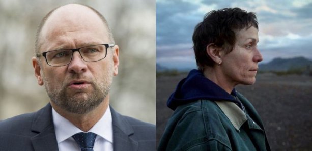 Hviezdy pondelka: Richard Sulík a Frances McDormand. Foto – TASR a promozáber z víťazného filmu Krajina nomádov