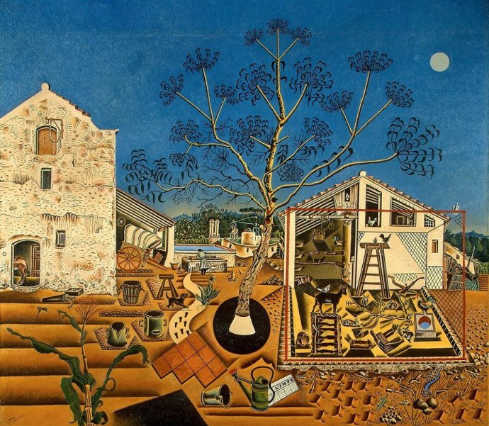 Ilustrácia – Joan Miró: Farma 1921 -1922. National Gallery of Art, Washington, D. C.